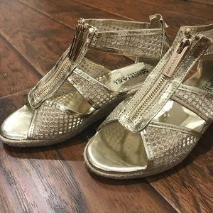 Michael Kors Gold Glitter Wedges